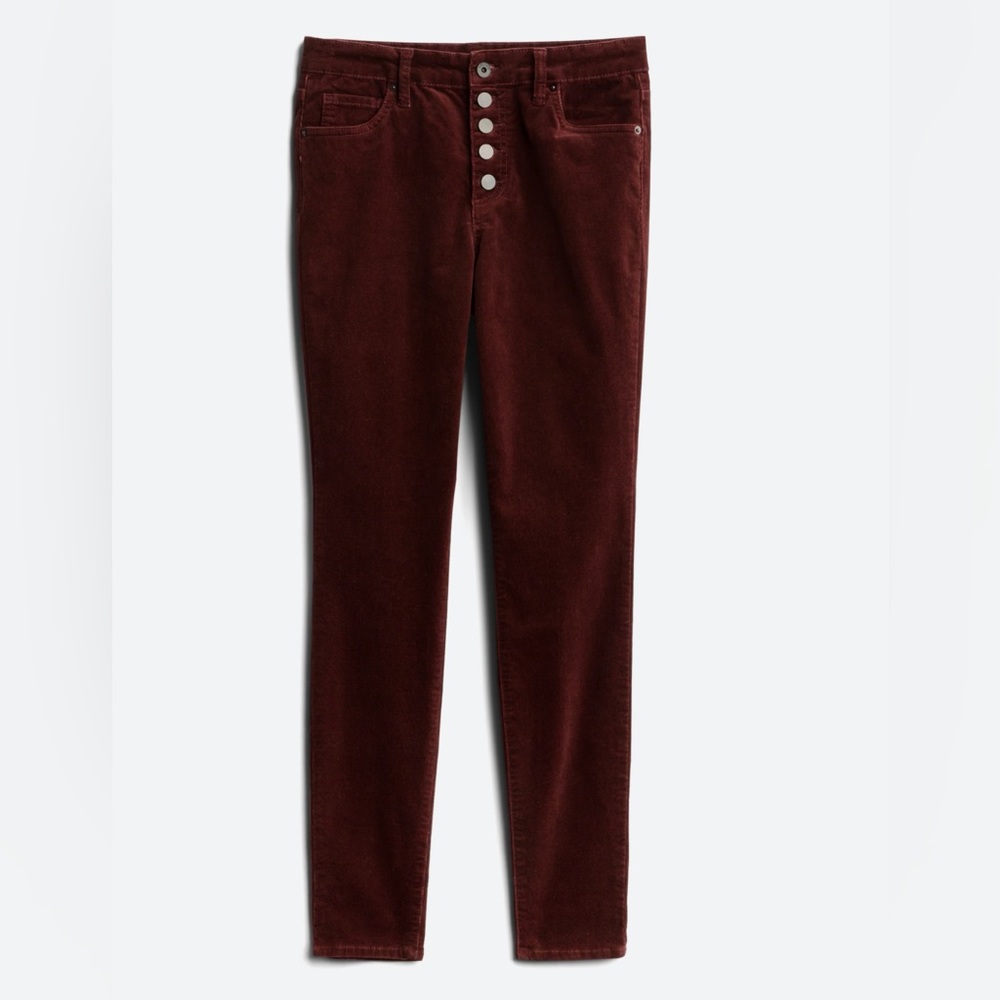 NWOT EDYSON Haylee Button Front Corduroy Skinny Jean. Size 29. Burgundy